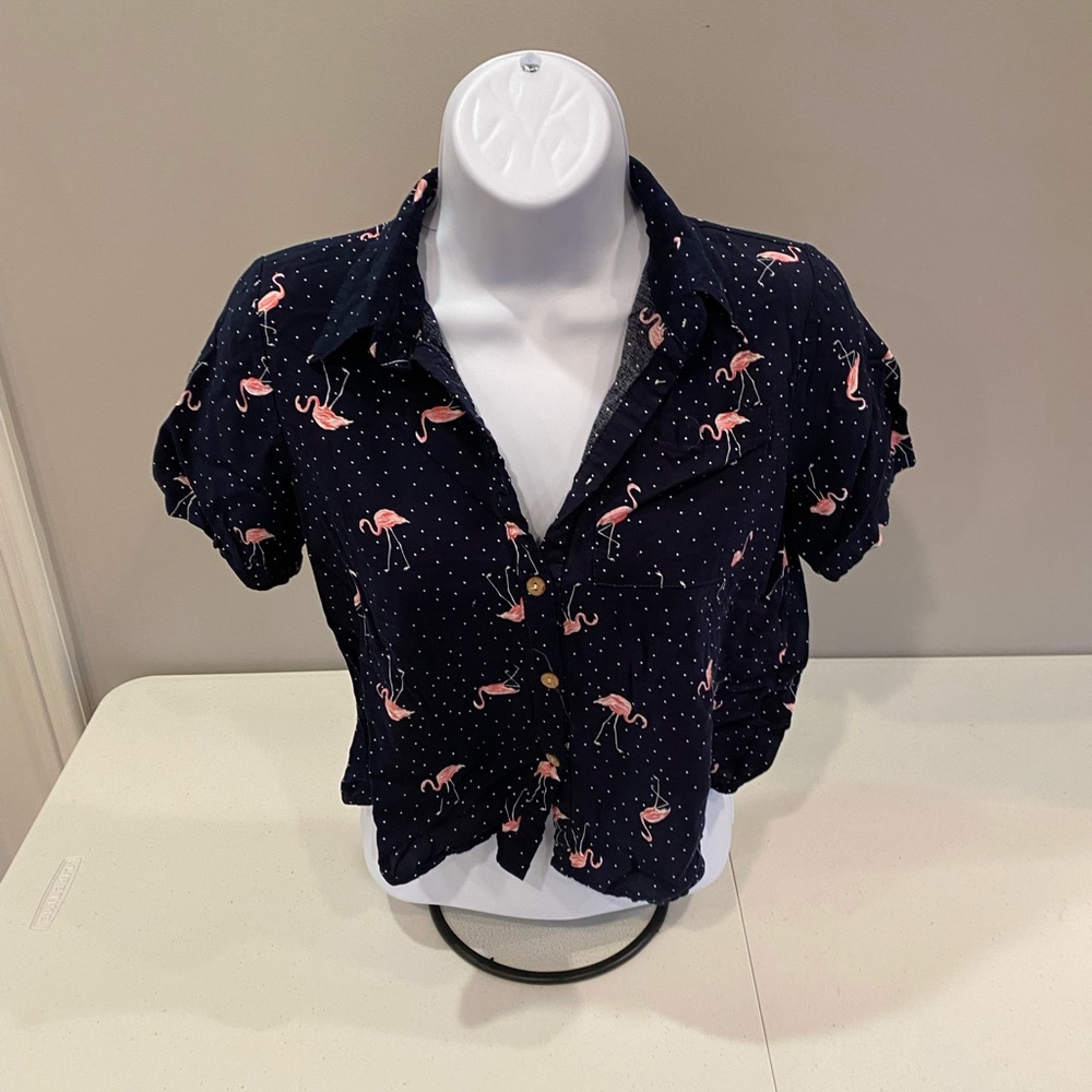Flamingo button up blouse